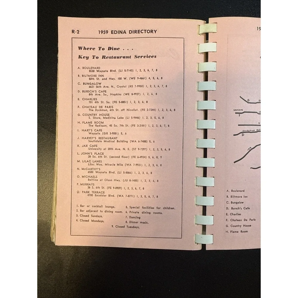 Vintage 1959 Edina Minnesota Directory/Telephone Book W/ Yellow Pages.